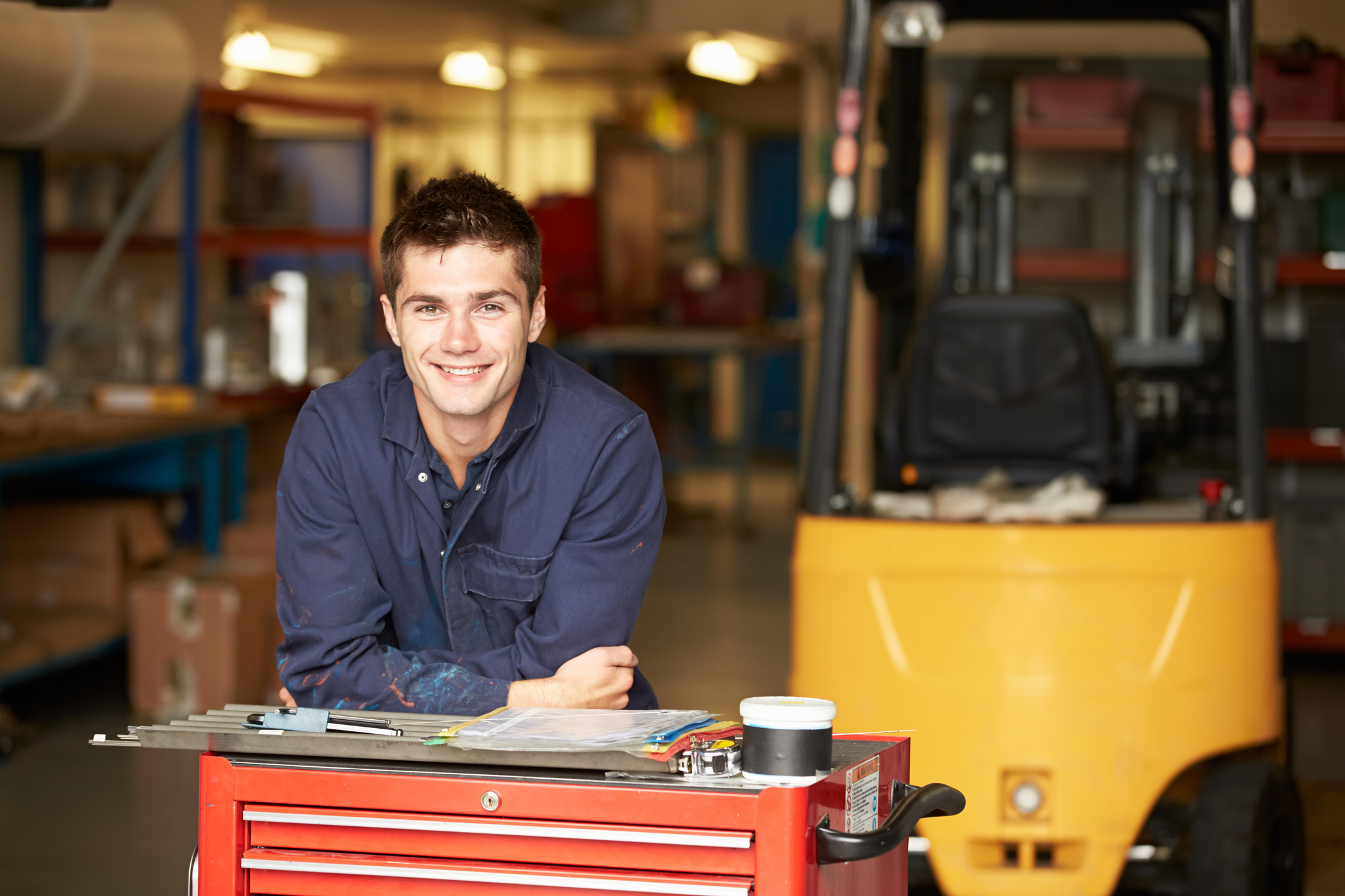 A young trainee mechanic